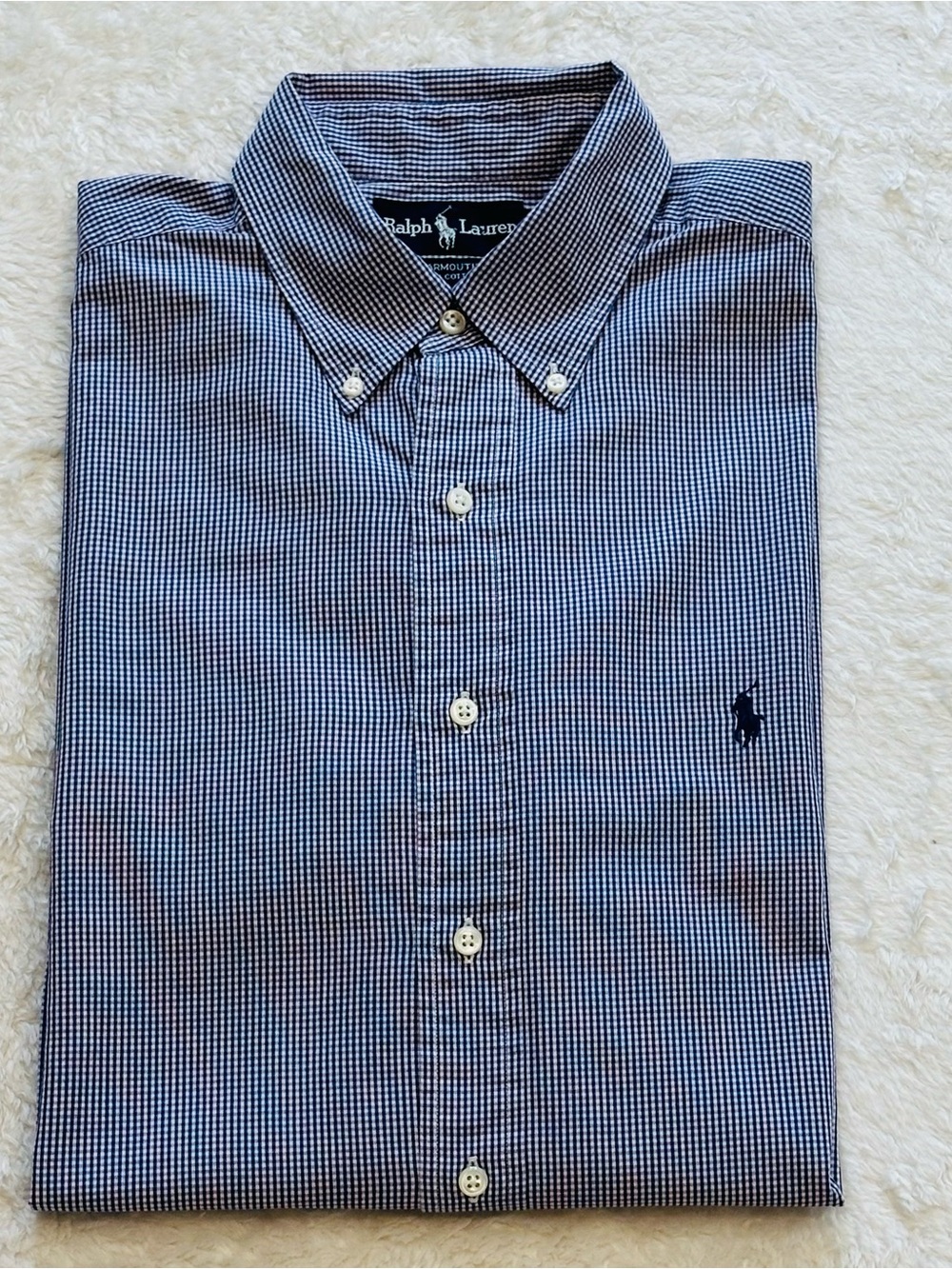 VTG Polo Ralph Lauren HK Yarmouth Gingham Button Down Shirt Men L 16.5 34/35 90